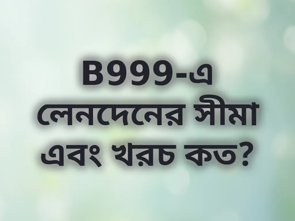 B999-এ লেনদেনের সীমা এবং খরচ কত?